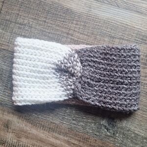 Handmade Knit Twist Neutral Browns/Creams Headband